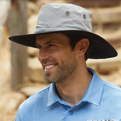 Supplex Dimensional Brim Hat, White - DPC Outdoor Headwear Bucket Hat Dorfman Hat Co.