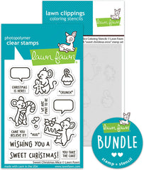 sweet christmas mice (stamp+coloring stencil bundle)