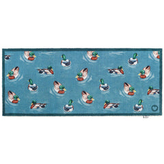 Swimming Ducks Washable Runner made from 100% recycled cotton, featuring swimming ducks.