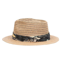 Tahiti Fedora Hat with Tropical Print Band  - Tommy Bahama Hats Fedora Hat Tommy Bahama Hats
