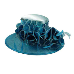 Teal Dress Hat with Lily Bouquet Dress Hat Something Special Hat hf2808tl Teal