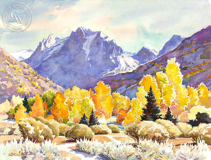 That Calendar Afternoon, watercolor painting by Glen Knowles (American art). Fine art giclée print reproduction by California Watercolor for wall decor.