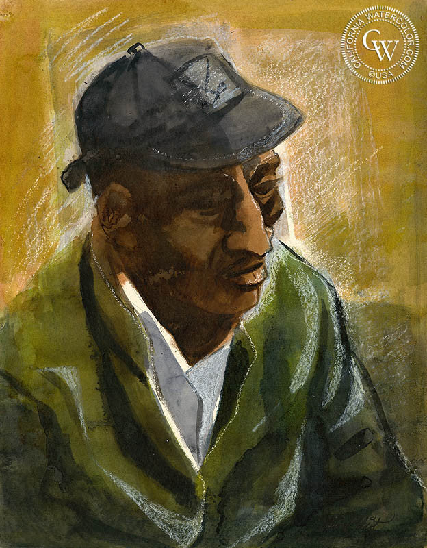 The Friend, 1970s, watercolor painting by Duval Eliot (American art). Original painting and fine art giclée reproduction by California Watercolor for wall decor.