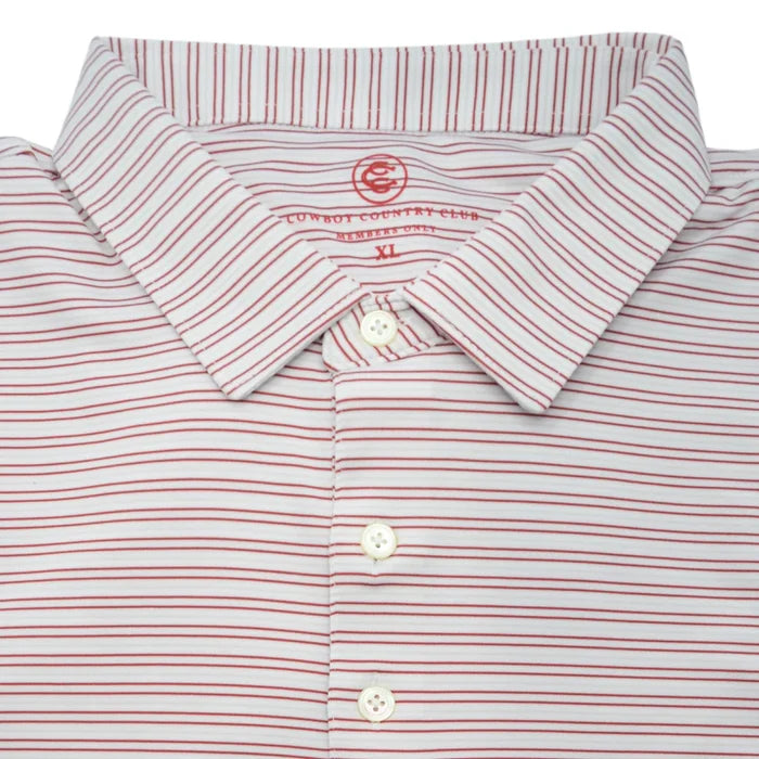 Thin Stripe Polo (Brick)