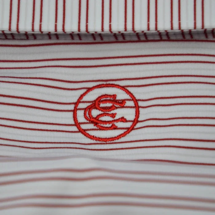 Thin Stripe Polo (Brick)