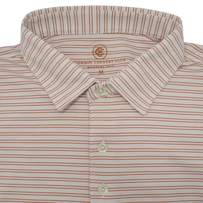 Thin Stripe Polo (Burnt)