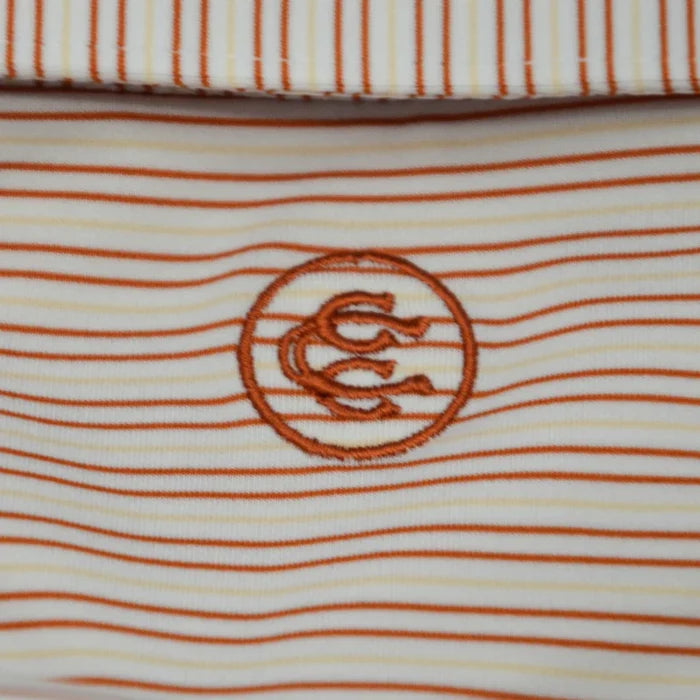 Thin Stripe Polo (Burnt)