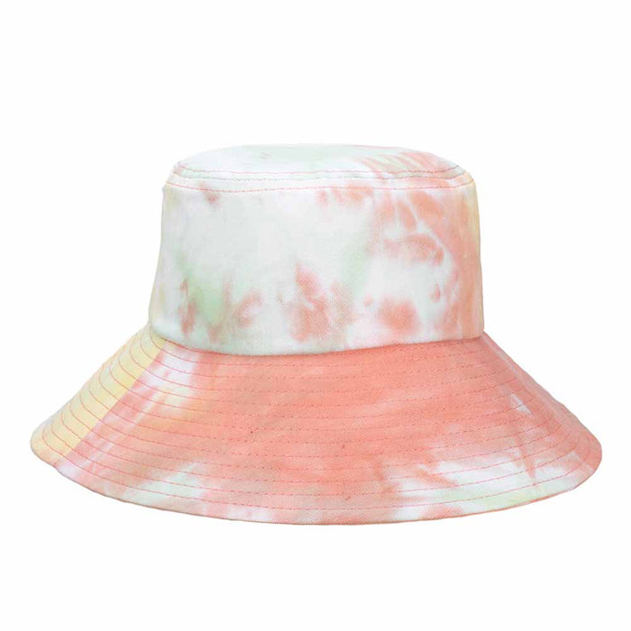 Tie Dye Splash Cotton Bucket Hat - Cappelli Straworld Bucket Hat Cappelli Straworld CSW411CR Coral Medium (57 cm)