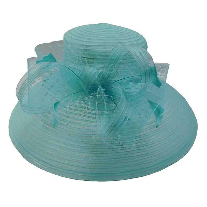 Tiffany Style Crinoline Kentucky Derby Hat - Scala Collezione Dress Hat Scala Hats kd71TQ Turquoise