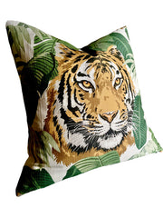 Tiger in the Palms Pillow Cover: Available in 10 Sizes - Annabel Bleu