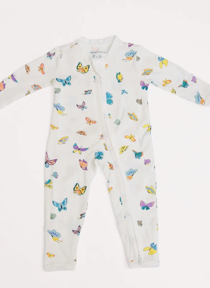 Timo & Violet Baby Zippered One Piece in Madame Butterfly