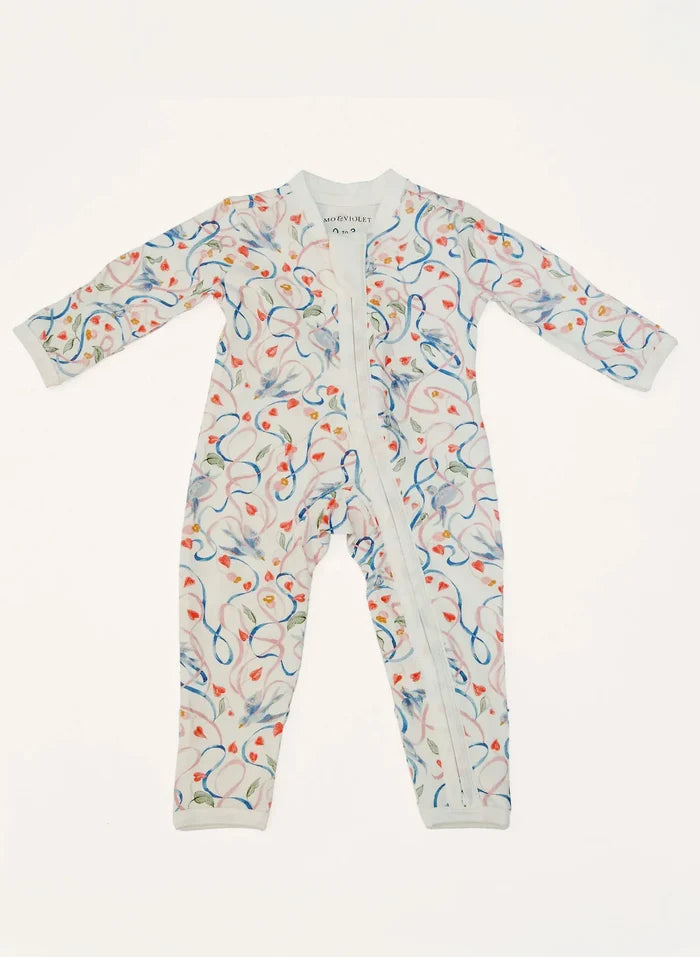 Timo & Violet Baby Zippered One Piece in Songbird