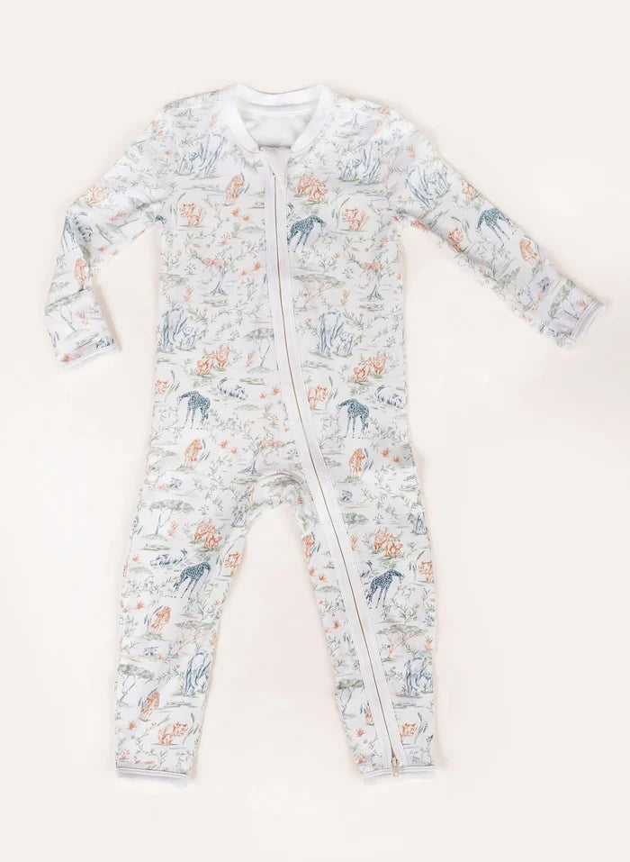 Timo & Violet Baby Zippered One Piece in Sweet Savanna