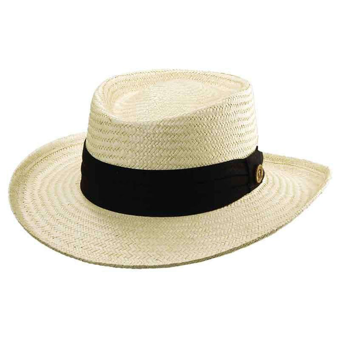 Tommy Bahama Palm Gambler Hat with 3-Pleat Cotton Band Gambler Hat Tommy Bahama Hats tbw136M Black S/M
