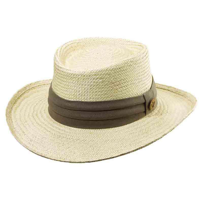 Tommy Bahama Palm Gambler Hat with 3-Pleat Cotton Band Gambler Hat Tommy Bahama Hats tbw136TM Taupe S/M