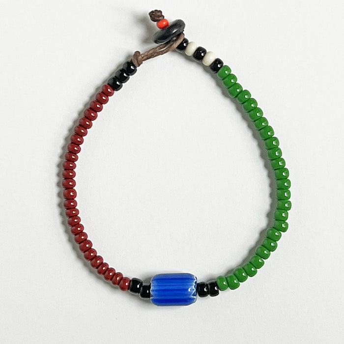 Trade Bead Bracelet (Brown & Grass Green)