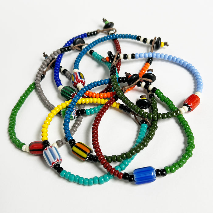 Trade Bead Bracelet (Grey & Turquoise)