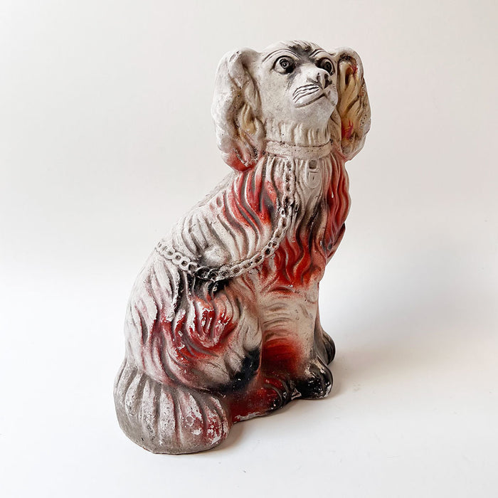 Vintage Chalkware Staffordshire Dog Figurine