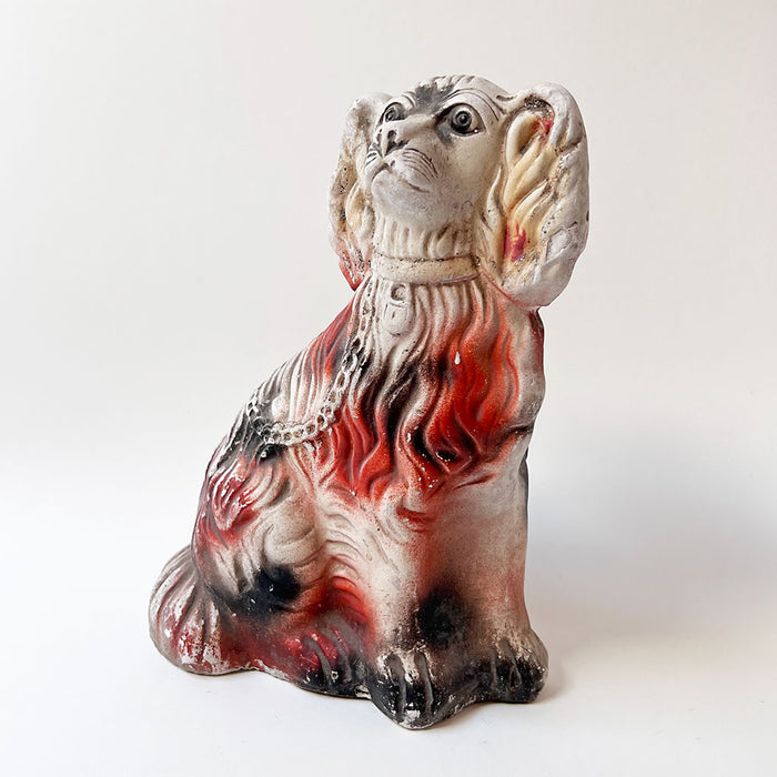 Vintage Chalkware Staffordshire Dog Figurine