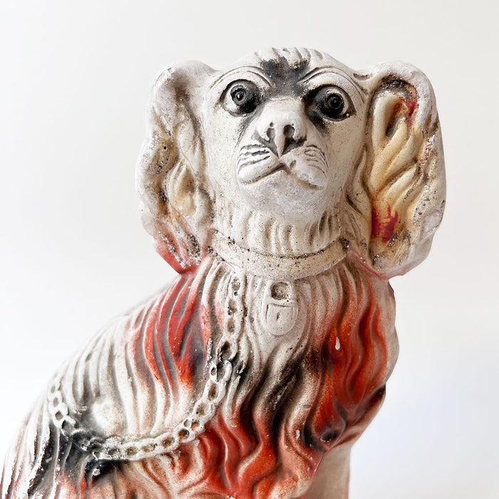 Vintage Chalkware Staffordshire Dog Figurine