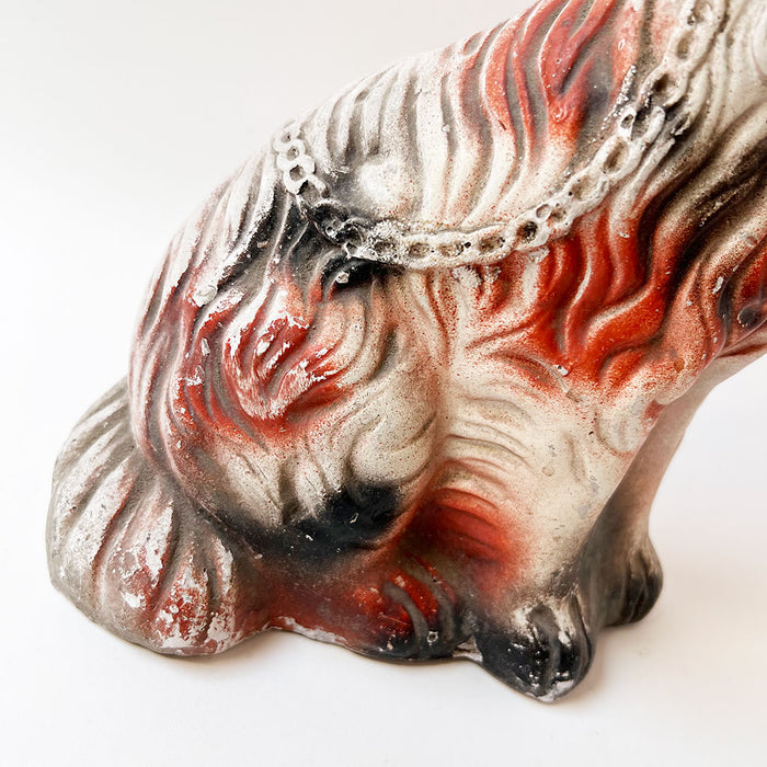Vintage Chalkware Staffordshire Dog Figurine