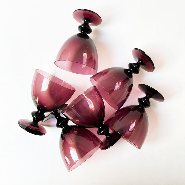 Vintage Drinking Glasses Plum (Set of 6)
