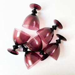 Vintage Drinking Glasses Plum (Set of 6)
