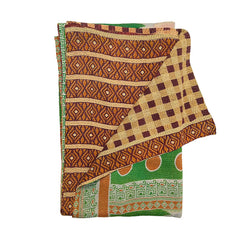 Vintage Kantha Reversible Cotton Throw Blanket (8D)