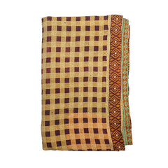 Vintage Kantha Reversible Cotton Throw Blanket (8D)