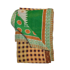 Vintage Kantha Reversible Cotton Throw Blanket (8D)