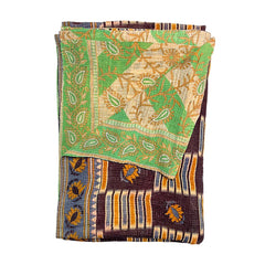 Vintage Kantha Reversible Cotton Throw Blanket (9A)