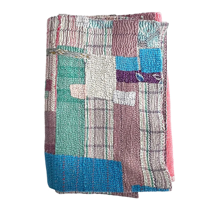 Vintage Kantha Reversible Cotton Throw Blanket (B5)