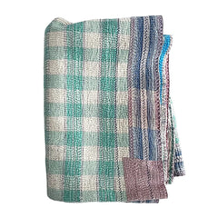 Vintage Kantha Reversible Cotton Throw Blanket (B5)