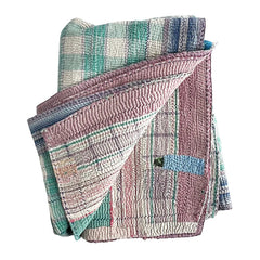 Vintage Kantha Reversible Cotton Throw Blanket (B5)