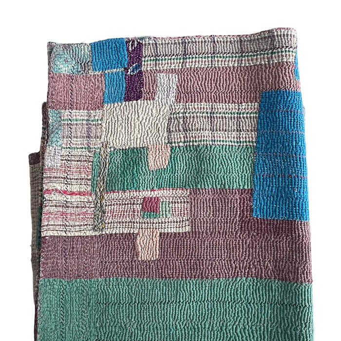 Vintage Kantha Reversible Cotton Throw Blanket (B5)