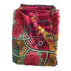 Vintage Kantha Reversible Cotton Throw Blanket (C5)