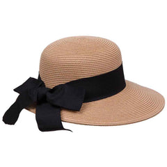 Washable Poly-Straw Facesaver Hat with Bow - Karen Keith Hats Facesaver Hat Great hats by Karen Keith PP23-C Tan OS (58 cm)
