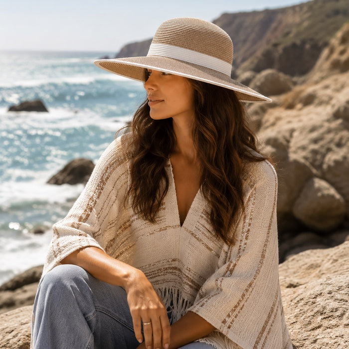 Washable Poly-Straw Sun Hat, UPF50 - Karen Keith Hats Wide Brim Sun Hat Great hats by Karen Keith