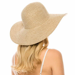 Washable Straw Wide Brim Beach Hat for Travel - Boardwalk Style Wide Brim Sun Hat Boardwalk Style Hats