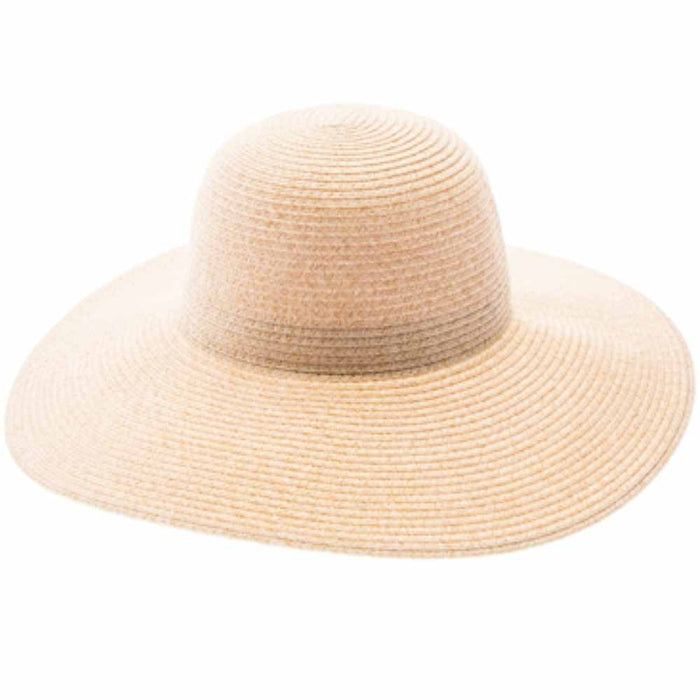 Washable Straw Wide Brim Beach Hat for Travel - Boardwalk Style Wide Brim Sun Hat Boardwalk Style Hats DA1940-IVO Natural Tweed OS (57 cm)