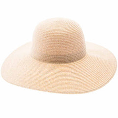 Washable Straw Wide Brim Beach Hat for Travel - Boardwalk Style Wide Brim Sun Hat Boardwalk Style Hats DA1940-IVO Natural Tweed OS (57 cm)
