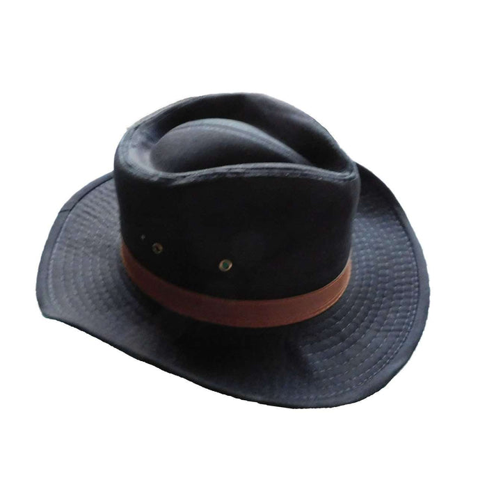Washed Twill Outback Safari Hat Dorfman Hat Co. MSCT909BKM M Black