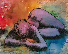 Watercolor Nude, 1960s, watercolor painting by Duval Eliot (American art). Original painting and fine art giclée reproduction by California Watercolor for wall decor.