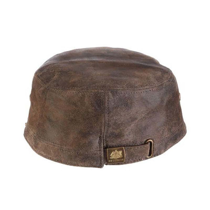 Weathered Leather Cadet Cap - Stetson Hats Cap Stetson Hats