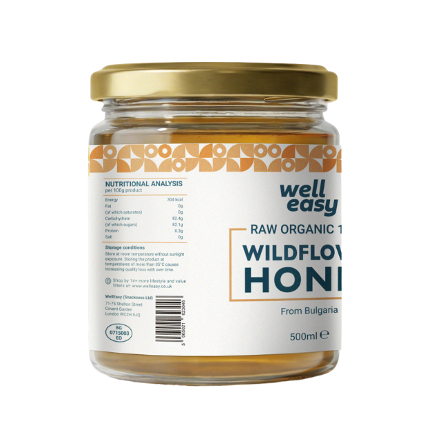 WellEasy Organic Raw Wildflower Honey 500g