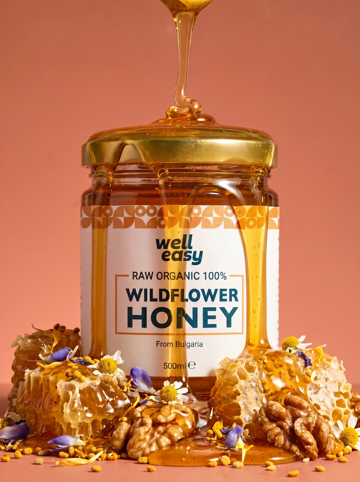 WellEasy Organic Raw Wildflower Honey 500g