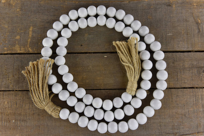 White Beaded Garland 60in