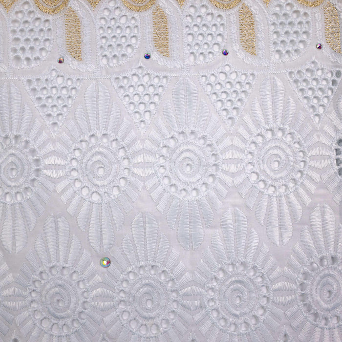 White & Gold Cotton Lace