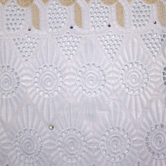 White & Gold Cotton Lace