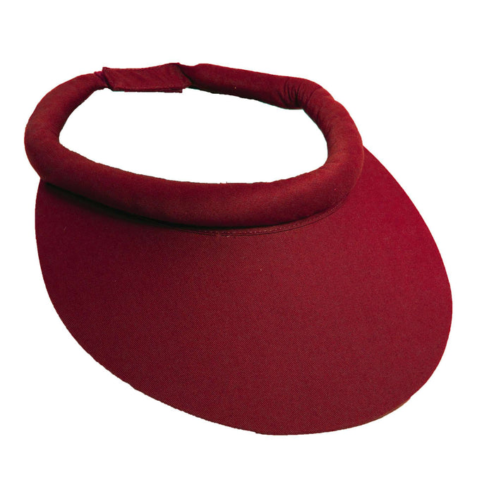 Wide Brim Cotton Sun Visor with Rolled Band by Tropical Trends Visor Cap Dorfman Hat Co. v14RD Red